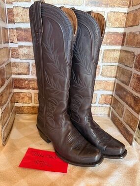 Women's Hyer Abbyville Brown Leather Western Heeled Boots